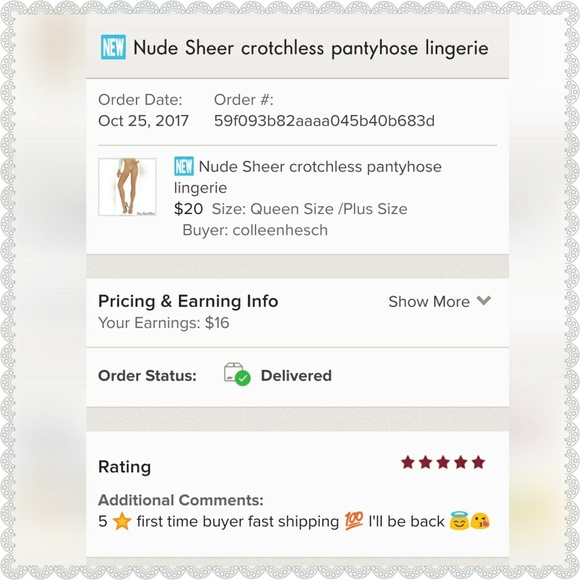 COPY - 🆕Black Sheer crotchless pantyhose Lingerie - Picture 8 of 8